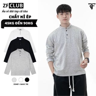  Áo Nỉ Cổ Tàu Nam Nữ Unisex ZONEF CLUB Form Relax Fit Áo Dài Tay Thu Đông Style Cá Tính Trẻ Trung Năng Động_NCT 