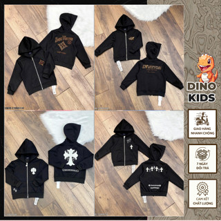  Áo Nỉ Hoodie Kéo Khóa Bé Trai Thêu Logo Cao Cấp - Áo Nỉ Hoodie Kéo Khóa Có Mũ Cho Bé Trai Thêu Logo Phong Cascg Boy Phố 
