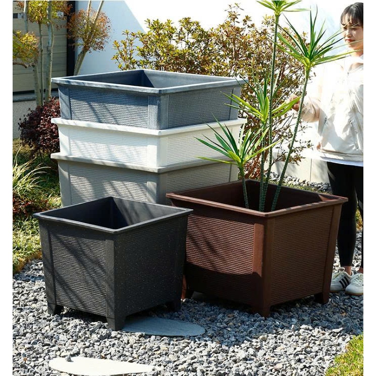 Chậu Nhựa Giả Đá Floral Hình Vuông, HL70, 177 Lít, Bách Hoá Nông Shop