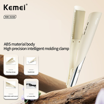 Máy Duỗi Tóc Bảng Kẹp Lớn Cao Cấp 3 Mức Chỉnh Nhiệt Kemei Km 3158