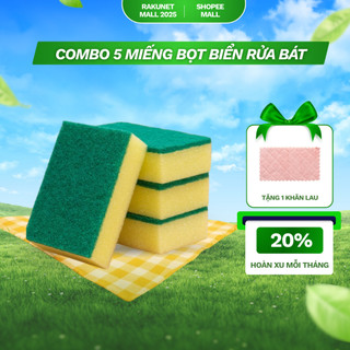 (Deal) Các Miếng rửa bát tạo bọt 2 mặt giúp làm sạch bát đĩa , dọn dẹp bếp , bọt biển bát đa năng