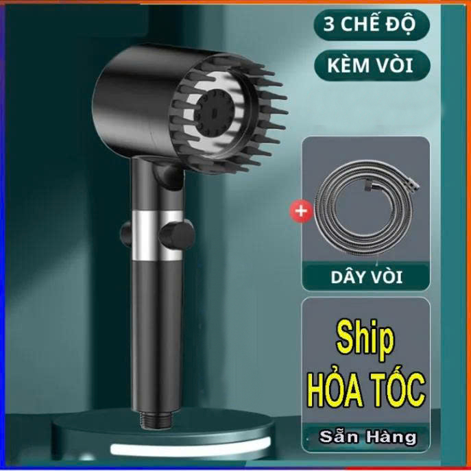Vòi hoa sen tăng áp thông minh tặng kèm dây – 3 chế độ phun, lõi lọc cao cấp