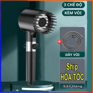 Vòi hoa sen tăng áp thông minh tặng kèm dây – 3 chế độ phun, lõi lọc cao cấp