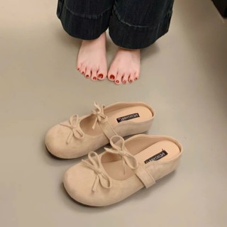  Sục nữ da lộn phối 2 nơ đế cao 2cm mẫu mới Hottrend 2025  đi chơi đi làm siêu xinh DOZIMAX 