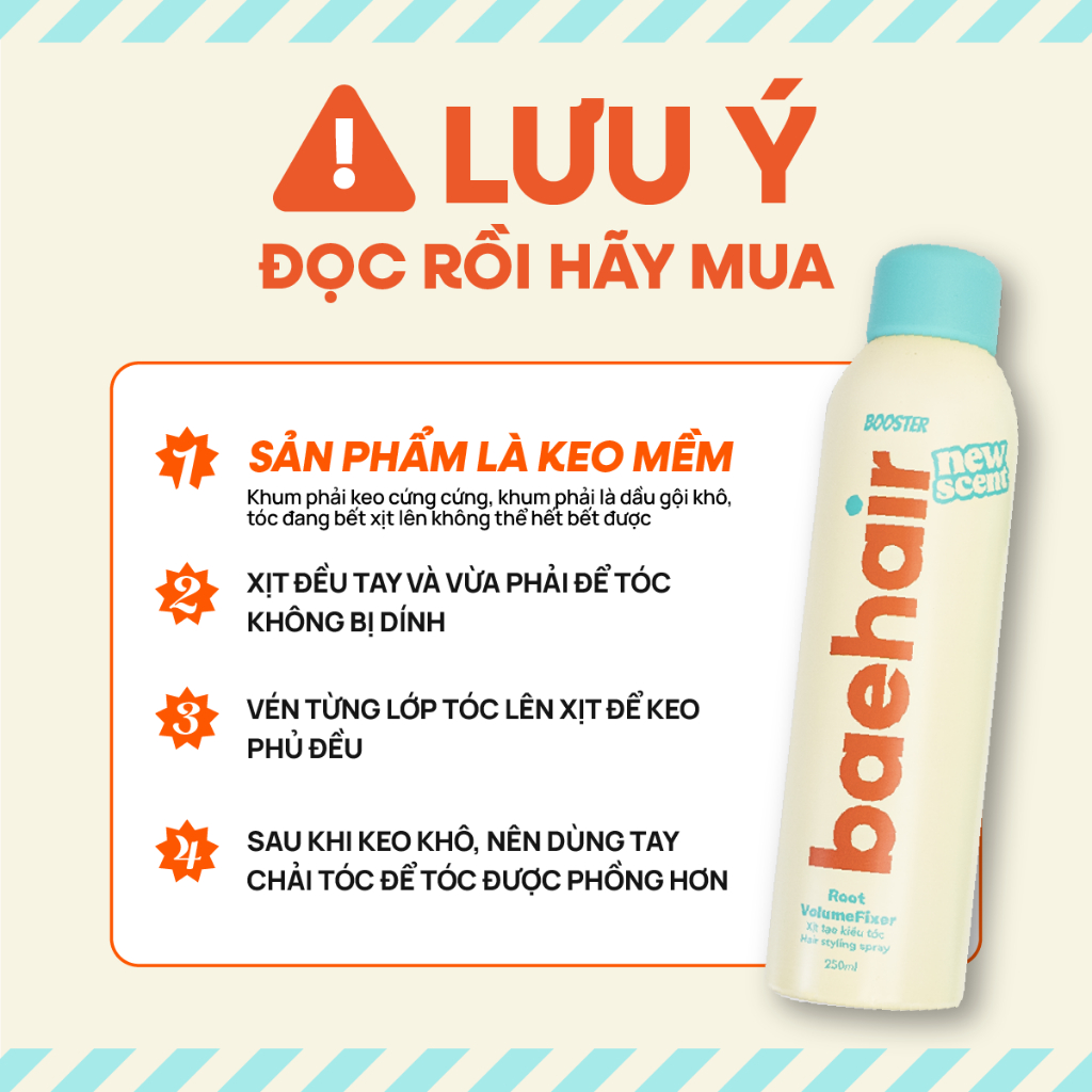 Gôm mềm, tạo phồng tự nhiên Baehair Booster 250ml giúp phồng tóc, giữ nếp uốn & không gây bết cứng tóc | BigBuy360 - bigbuy360.vn