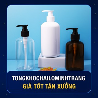 Chai Nhựa 300ml 500ml Vòi Nhấn Đựng Dầu Gội Sữa Tắm Gel Rửa Tay Chiết Mỹ Phẩm