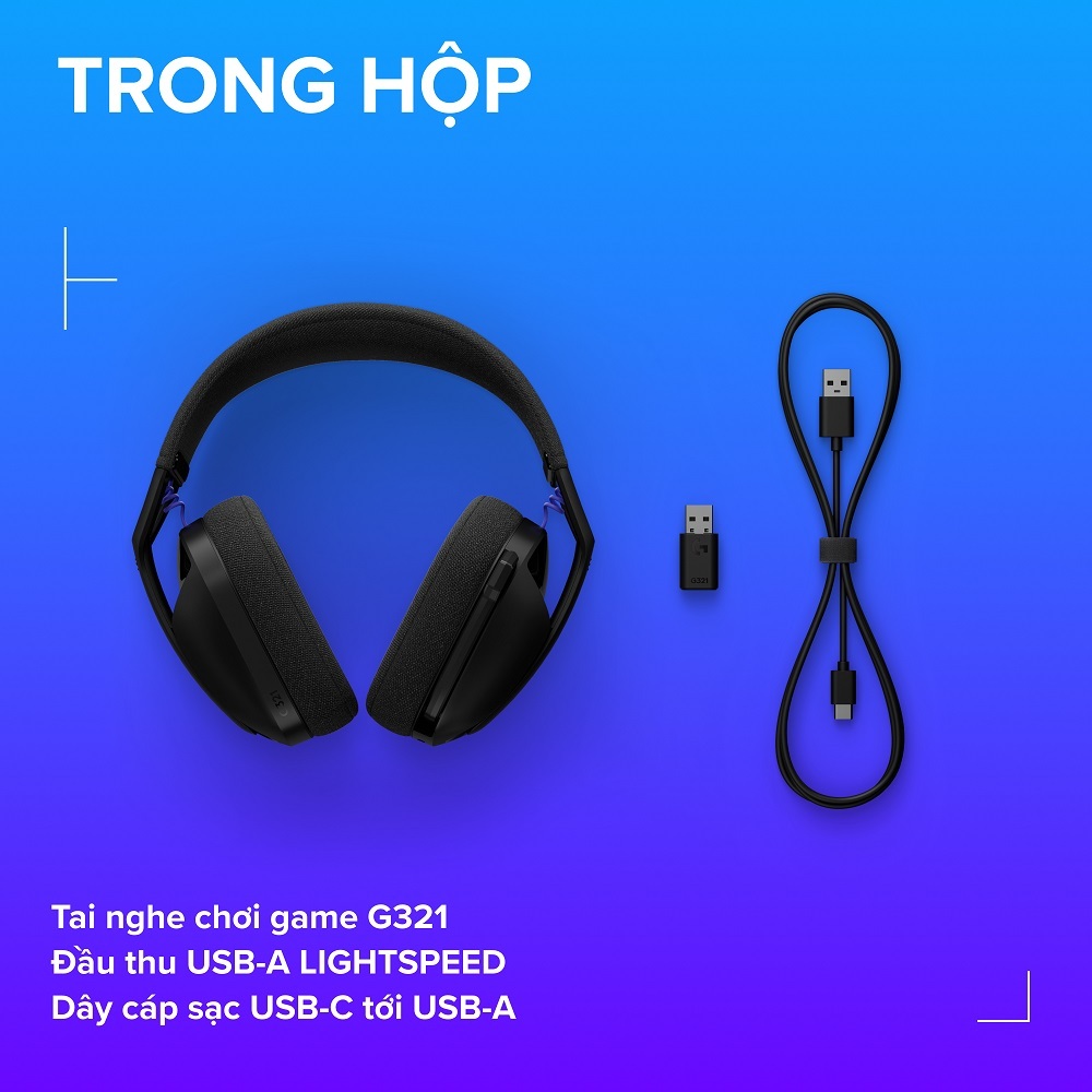 Tai nghe Gaming không dây Bluetooth Logitech G321 LIGHTSPEED - Cần micro 16 kHz, pin 20 giờ | BigBuy360 - bigbuy360.vn