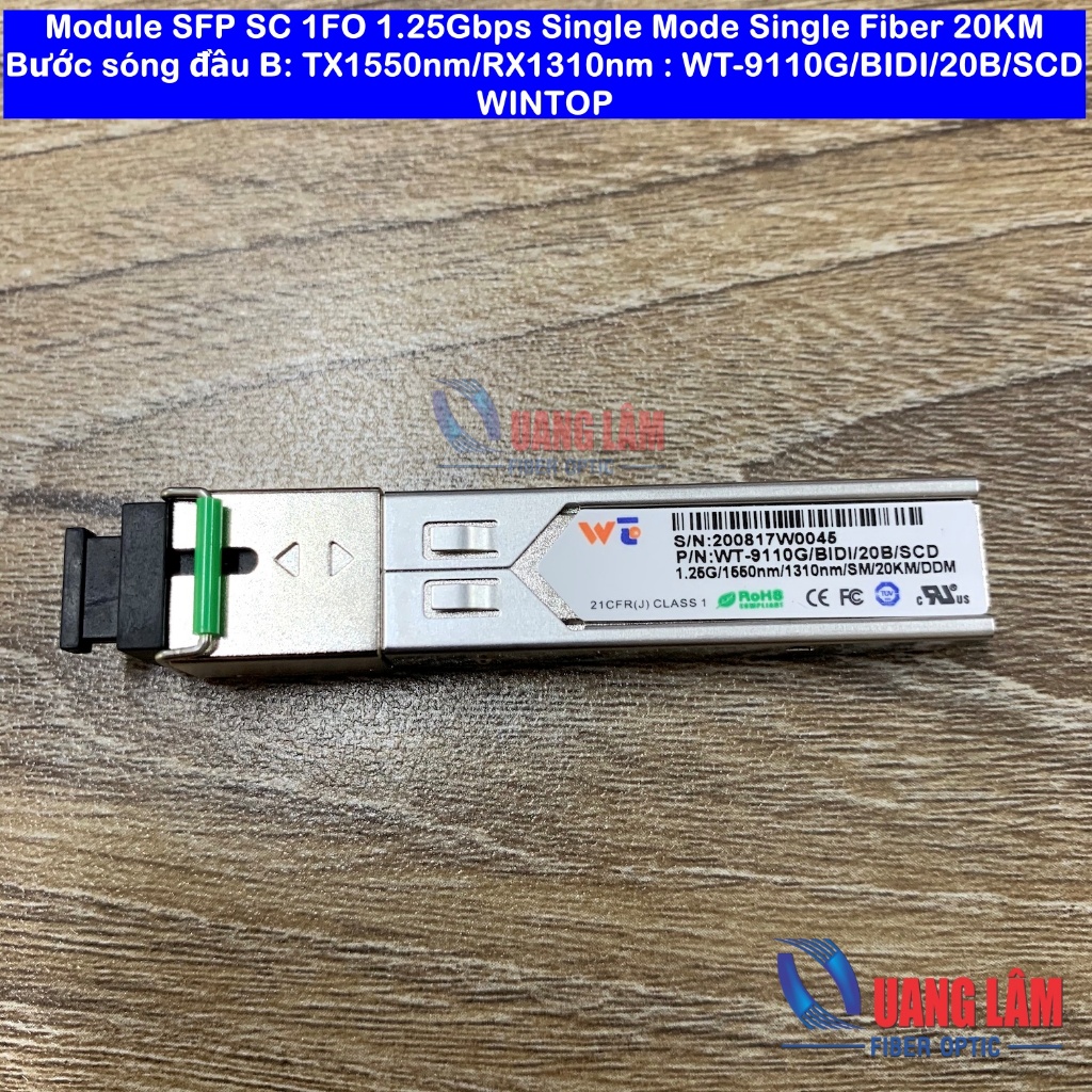 Module quang SFP SC 1FO 1.25Gbps Single Mode Single Fiber 20KM WINTOP
