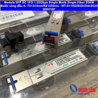 Module quang SFP SC 1FO 1.25Gbps Single Mode Single Fiber 20KM WINTOP