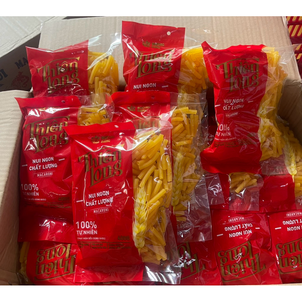 Sỉ Thùng 25gói Nui Vàng Dài - Ngắn Thiên Long 200g - 400g