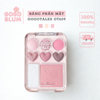  Bảng mắt trái tim GOGO TALES GT609 8 ô màu phấn mắt kèm highlight và má hồng 3 in 1 GOGOBLUM 