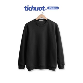 Áo sweater trơn nam nữ form rộng, áo tay dài unisex, áo sweater basic nỉ bông dày - Tí Chuột Studio