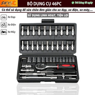 Bộ dụng cụ sửa chữa xe máy đa năng 46 chi tiết, mở bu lông ốc vít, hàng cao cấp