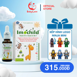 Vitamin D3K2 Imochild Có DHA Cho Bé Bổ Sung D3 K2 MK7 Giúp Tăng Hấp Thu Canxi, Tăng Chiều Cao 20ml