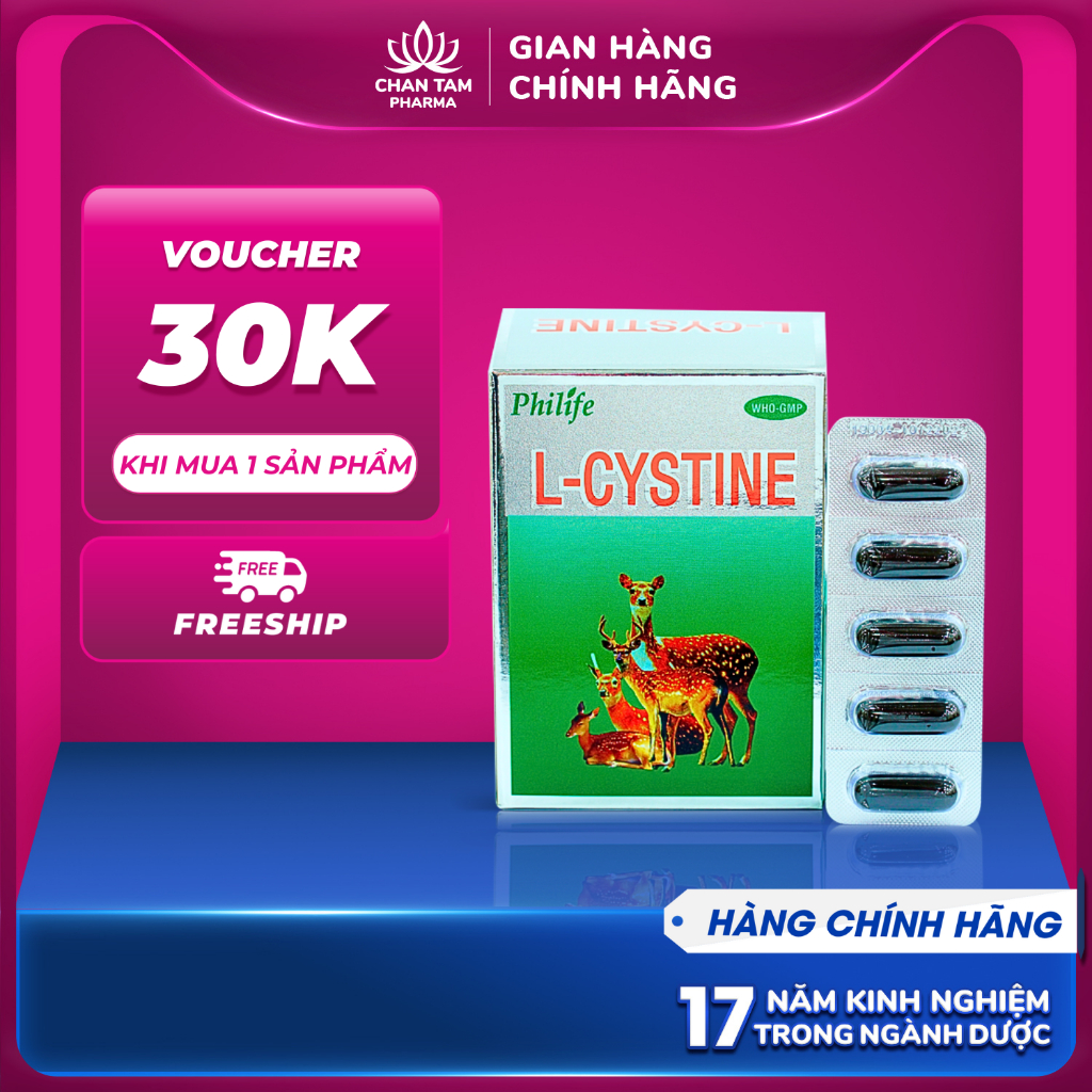 [Chính Hãng] L-Cystine 500mg - Viên Uống Đẹp Da, Ngừa Mụn, Giảm Rụng Tóc, Giảm Nám, Tàn Nhang, Bổ Su