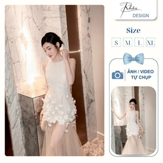 Đầm dự tiệc body thiết kế phối lưới hoa 3D, váy dự tiệc Khâu design cao cấp K978