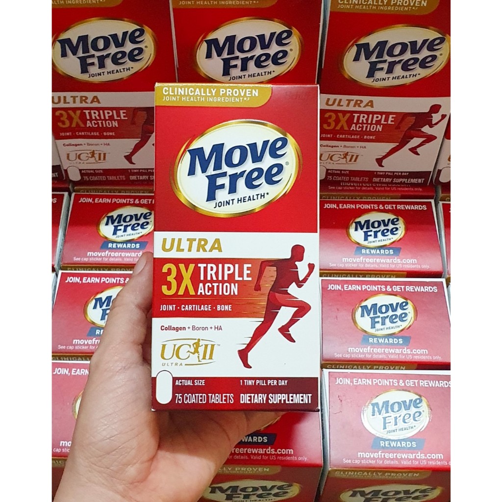 date 5/26 - schiff move free ultra 3x triple action hộp 75 viên từ mỹ