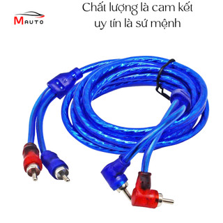 Dây AV Ô Tô 2RCA-2RCA Màu Xanh Cao Cấp – Dây Âm Thanh Loa Sub Amply Ô Tô Bọc Nhựa Trong Suốt, Dây Âm Thanh Ô Tô, Mauto