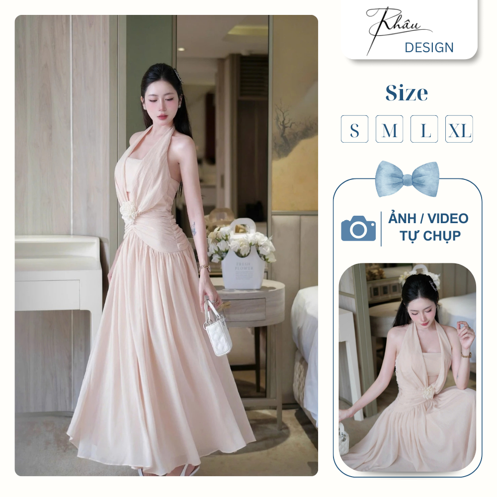 Đầm thiết kế KHÂU Design maxi hoa đá sang chảnh