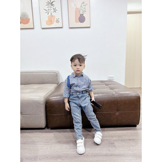 Set công tử sơ mi bé trai HM auth