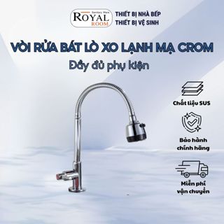  Vòi rửa chén bát inox lò xo lạnh R6476-1 ROYALROOM vòi nước xoay 360 2 chế độ xả nước 