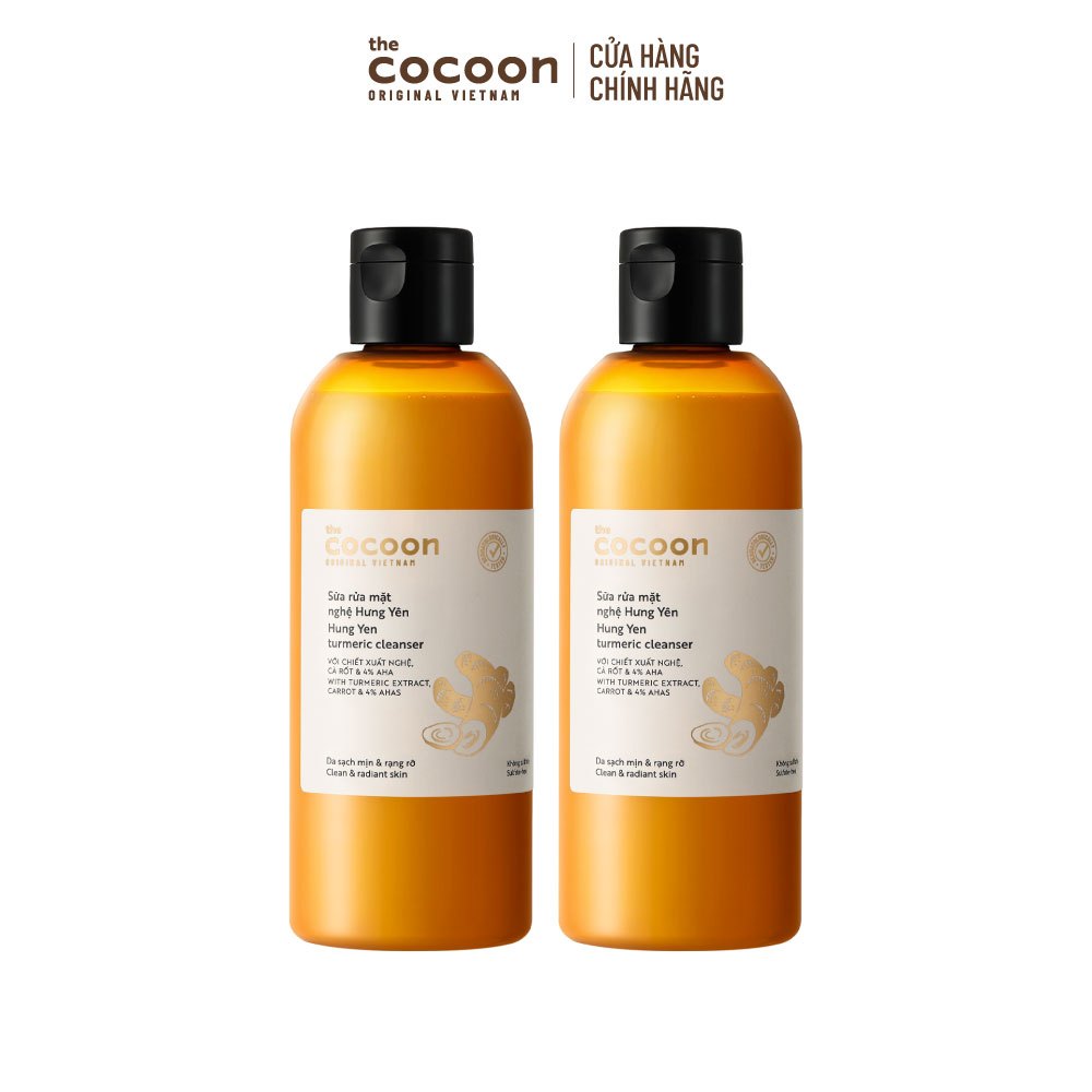 [MUA 2 GIẢM 42%] Combo 2 Sữa Rửa Mặt Nghệ Hưng Yên Giúp Sạch Mịn & Rạng Rỡ Cocoon 310ml
