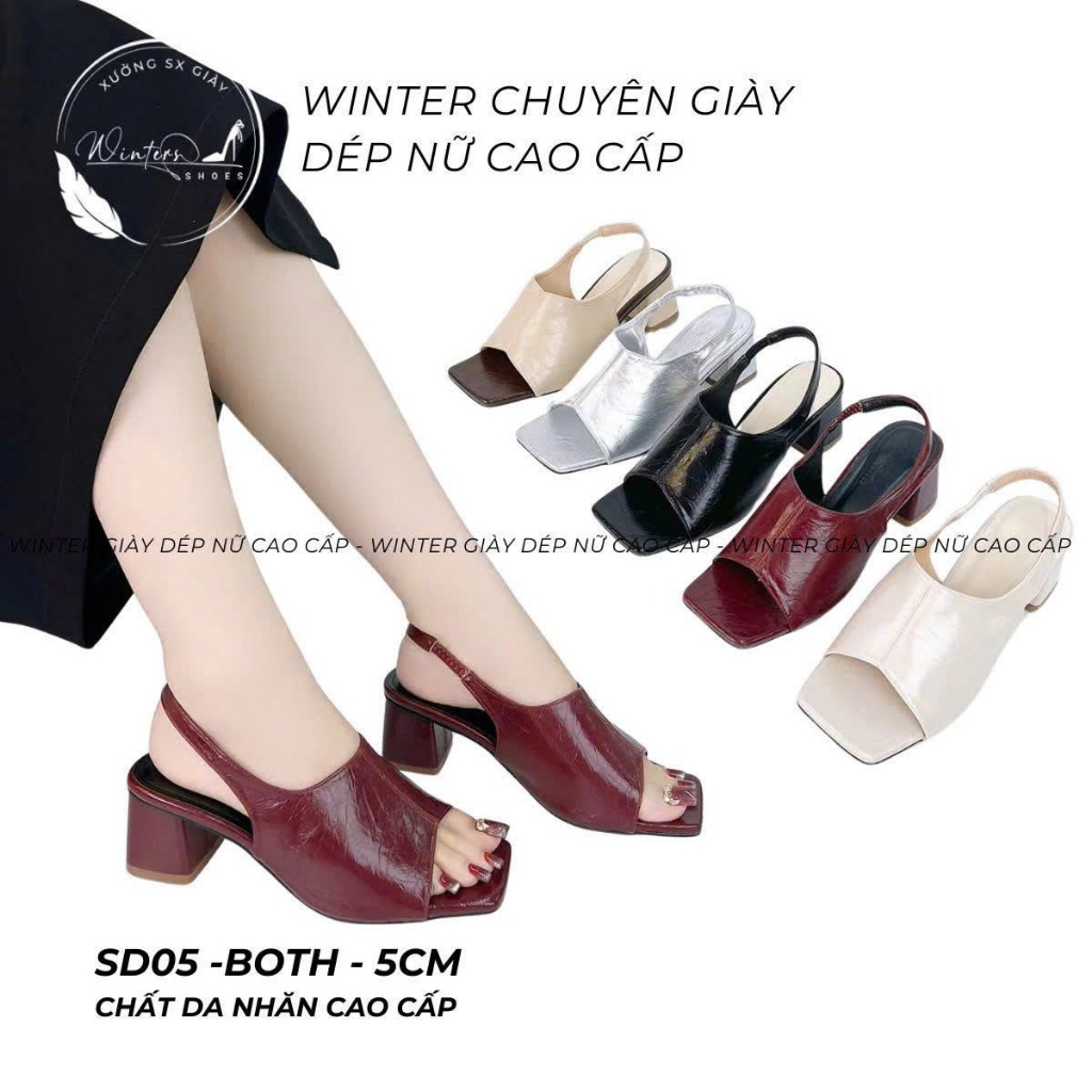 SANDAL MŨI VUÔNG WINTER ( SD05- 5CM) GÓT TRỤ TÔN DÁNG