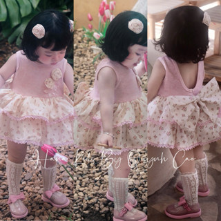   HÀNG CHÍNH CHỦ LOẠI 1  VÁY ĐẦM LOLITA BỒNG XOÈ SIÊU XINH CHO BÉ GÁI   VÁY THIẾT KẾ CAO CẤP CHO BÉ XANH-  HỒNG ĐÍNH 2HOA 