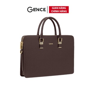 Cặp Da Công Sở Túi Xách Nam Chính Hãng GENCE CDX19 Da Bò Cao Cấp Màu Nâu