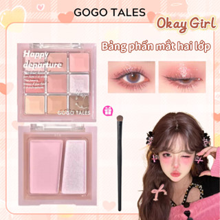 GOGO TALES Bảng phấn mắt má highlight 2 tầng tông màu lì đa dạng 