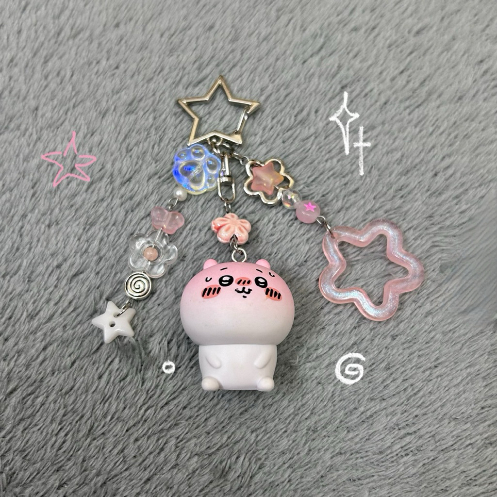 Keychain Móc khoá Chiikawa mặt ngại chính hãng custom (ˊᵒ̴̶̷̤ ꇴ ᵒ̴̶̷̤ˋ)🍡 (Đọc kĩ mô tả)