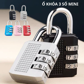 Ổ khóa số mini du lịch, khóa 3 số không cần chìa khóa tiện lợi
