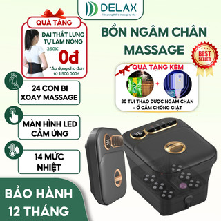 Máy Ngâm Chân Massage DELAX Bồn Ngâm Chân Hồng Ngoại Gấp Gọn Tự Động Làm Nóng Chống Giật Mát Xa Tự Động BNC02 