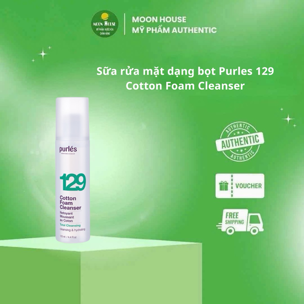 Sữa rửa mặt dạng bọt Purles 129 Cotton Foam Cleanser