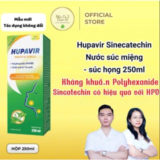 [Che tên] Nước súc miệng súc họng Hupavir 250ml hỗ trợ kháng khuẩn, kháng virus, hạt lympho cho cả nam và nữ