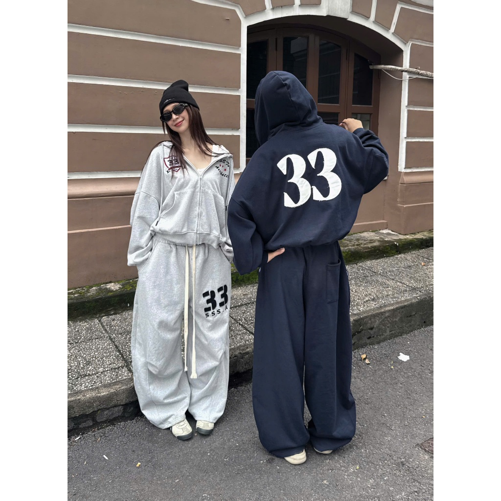 [BST THU ĐÔNG] SET BỘ NỈ CHÂN CUA PREMIUM KHÔNG XÙ LÔNG THÊU ĐẮP VẢI 33 ÁO KHOÁC ZIP SWEATER BIGSIZE| SSSTORE.AESTHETIC | BigBuy360 - bigbuy360.vn