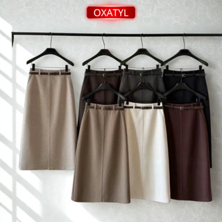 Chân Váy Dạ Dài 90cm Lưng Cao Thanh Lịch OXATYL V5830 – Váy Dạ Dáng A Công Sở, Đi Chơi Thu Đông
