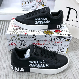 Deal Mở Bán 199k - Giày thể thao nam ĐG đen full da đính kim tuyến tag đinh mũi cao su nổi hình phối gót đôn chề