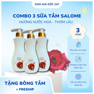   COMBO 3  Sữa Tắm Salome 500ml Hương Nước Hoa Trắng Da Thơm Lâu 