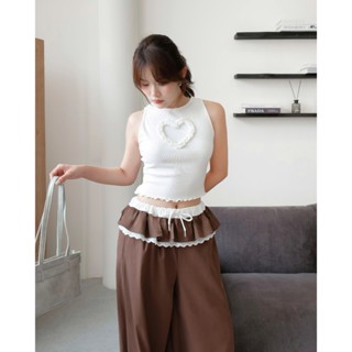  Áo Nữ Corlynt Form Babytee Ôm Viền Ren Trái Tim SECODEE 