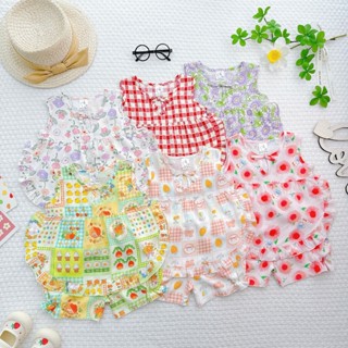 [7-13kg] Đồ Tole Bé Gái, Đồ Bộ Mặc Nhà Bé Gái Vải Tôn (Tole-Lanh) mẫu sát nách bèo tròn Mềm - Mịn - Mát MeGauu BTG64