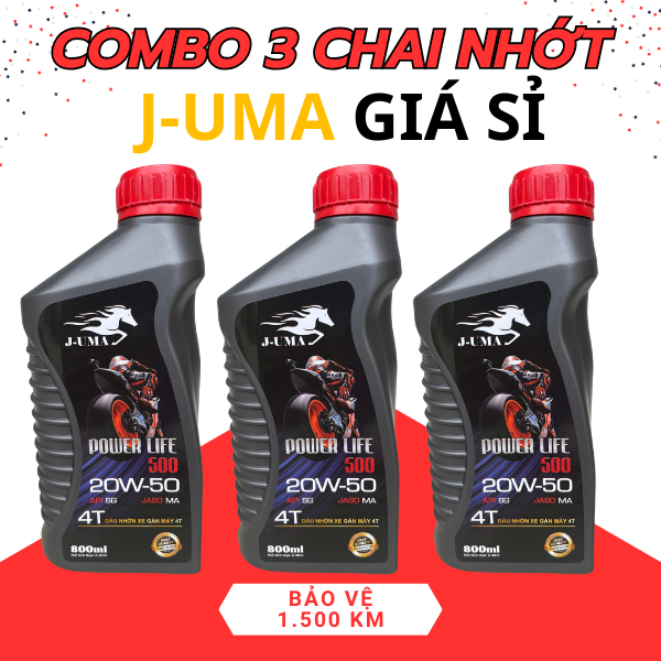 COMBO 3 Chai Dầu Nhớt  Xe Máy Xe Ga,Xe Số J-UMA Chất Lượng Cao
