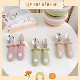 Set thìa muỗng nĩa inox Bar Rot BR012 có hộp đựng cho bé tập ăn dặm