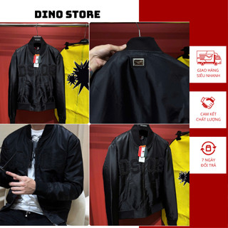  Áo Khoác Nam DSQ Trần Bông Tag Logo Kim Loại - Khoác Bomber Nam DSQ2 Chữ Thêu Tag Logo Cao Cấp 