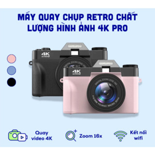  Máy Quay Chụp Ảnh Retro 48MP Chất Lượng Hình Ảnh 4K ltraHD - giả lập màu phim quay video slow-mo tích hợp wifi 