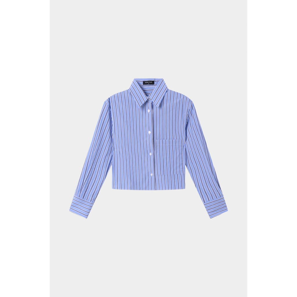 Áo sơ mi dáng Crop MONO TALK túi một bên, chất liệu Oxford MFOT25Y-T10008FT | BigBuy360 - bigbuy360.vn