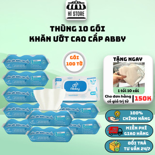 Combo 10 Gói 100 Tờ Khăn Giấy Ướt ABBY Không PaRaBens,Không Mùi Cao Cấp An Toàn tất cả mọi người.