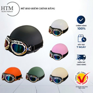 Mũ bảo hiểm nửa đầu kính phi công,nón bảo hiểm 1/2 kính uv đạt chất lượng kiểm định.