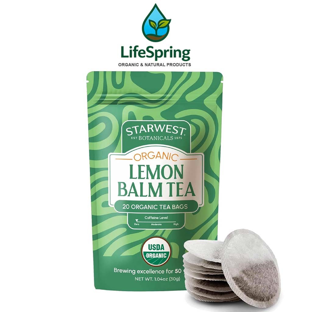 Trà Tía Tô Đất Hữu Cơ Starwest Botanicals Organic Lemon Balm Leaf Tea, 20 Túi Lọc