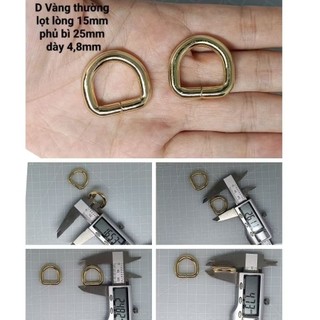 D dày (1 Cặp) , loại thường, lọt lòng (15mm- 20mm, Màu vàng và Màu Bạc)